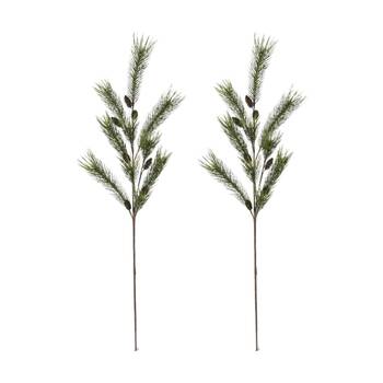 2PK E Style Pine Fir Spray Realistic Artificial Flower Green 34x26x152cm