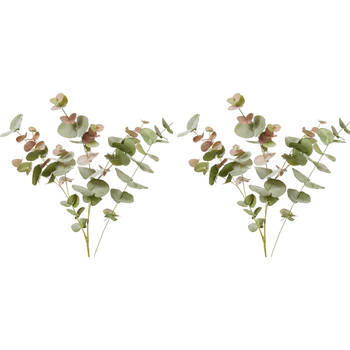 E Style Eucalyptus Leaf Spray Realistic Artificial Flower Pink Green 119cm