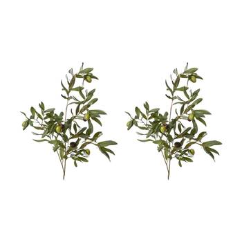 2PK E Style Olive Rocca Spray Realistic Artificial Flower Plastic Green 97cm
