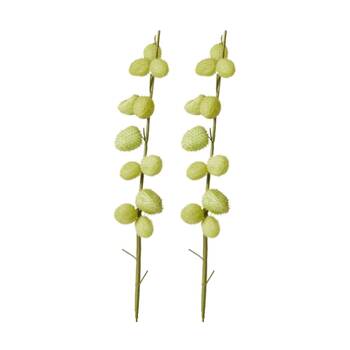 2PK E Style Milk Weed Stem Realistic Artificial Flower Green 12x17x119cm