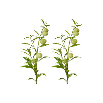 2PK E Style Milk Weed Leaf Stem Realistic Artificial Flower Green 22x26x114cm