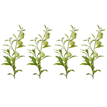 4PK E Style Milk Weed Leaf Stem Realistic Artificial Flower Green 22x26x114cm