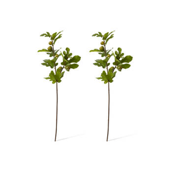 2PK E Style Fig Branch Realistic Artificial Flower Plastic Green 20x32x86cm
