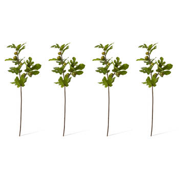 4PK E Style Fig Branch Realistic Artificial Flower Plastic Green 20x32x86cm