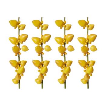 4PK E Style Bear Fruit Realistic Artificial Flower Plastic Yellow 10x14x79cm