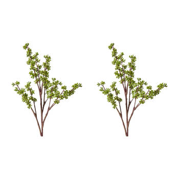 2PK E Style Eucalyptus Seeding Spray Realistic Artificial Flower Green 62cm