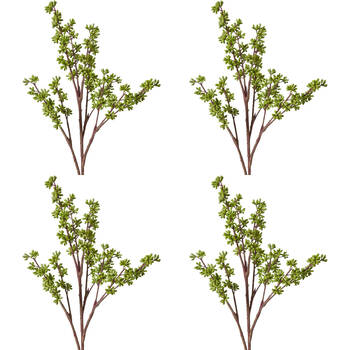 4PK E Style Eucalyptus Seeding Spray Realistic Artificial Flower Green 62cm