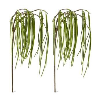 2PK E Style Rhipsalis Hanging Spray Realistic Artificial Flower Green 24x20x89cm