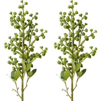 2PK E Style Eucy Nut Pick Realistic Artificial Flower Plastic Green 10x7x53cm