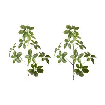 2PK E Style Schefflera Spray Realistic Artificial Flower Plastic Green 122cm