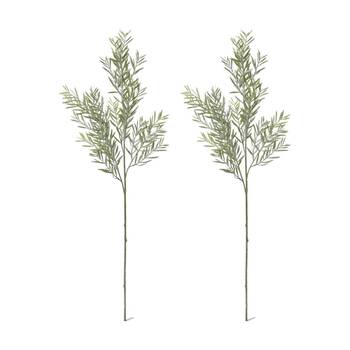 2PK E Style Acacia Spray Realistic Artificial Flower Grey Plastic 20x14x78cm