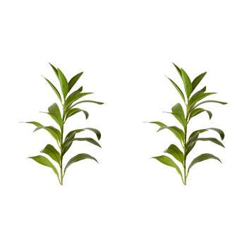 2PK E Style Lily Leaf Spray Realistic Artificial Flower Green 32x24x100cm