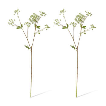 2PK E Style Angelica Garden Seeding Spray Realistic Artificial Flower Grey 87cm