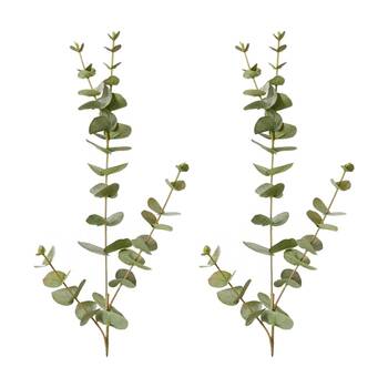 2PK E Style Eucalyptus Spray Realistic Artificial Flower Grey Green 14x10x81cm