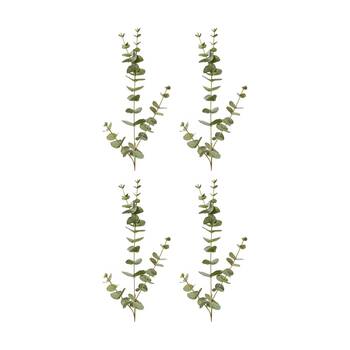 4PK E Style Eucalyptus Spray Realistic Artificial Flower Grey Green 14x10x81cm
