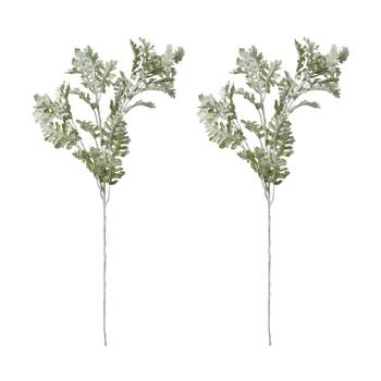 2PK E Style Dusty Miller Spray Realistic Artificial Flower Grey 28x24x81cm