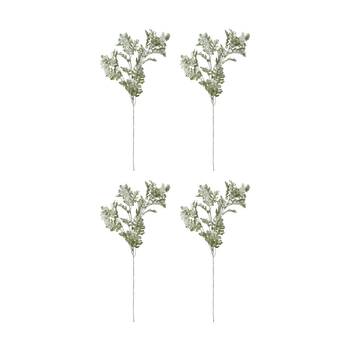 4PK E Style Dusty Miller Spray Realistic Artificial Flower Grey 28x24x81cm
