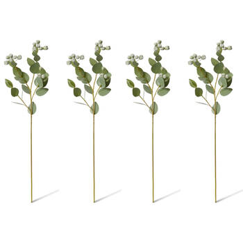 4PK E Style Eucalyptus Seed Pod Spray Realistic Artificial Flower Green 74cm
