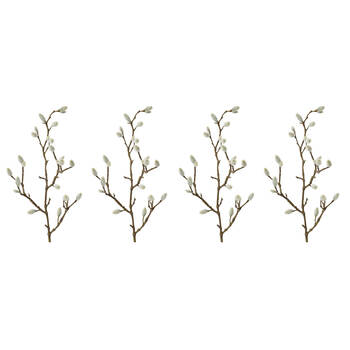 4PK E Style Magnolia Bud Spray Realistic Artificial Flower Natural Small 53cm
