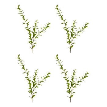 4PK E Style Laurel Leaf Spray Realistic Artificial Flower Plastic Green 140cm