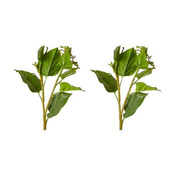2PK E Style Lilac Seed Spray Realistic Artificial Flower Plastic Green 67cm