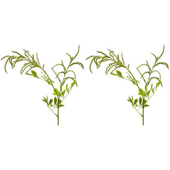 2PK E Style Astibe Spray Realistic Artificial Flower Plastic Green 69cm