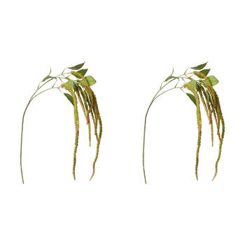 2PK E Style Amaranthus Spray Realistic Artificial Flower Green Pink 134cm