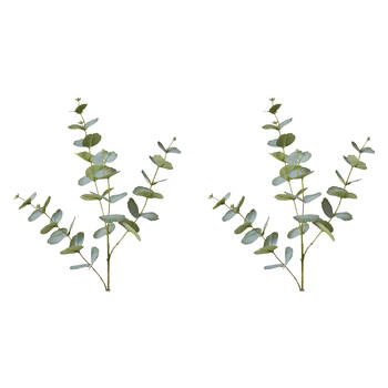 2PK E Style Eucalyptus Spray Realistic Artificial Flower Grey Green 35x35x86cm