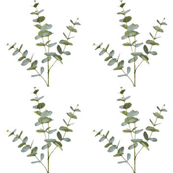 4PK E Style Eucalyptus Spray Realistic Artificial Flower Grey Green 35x35x86cm