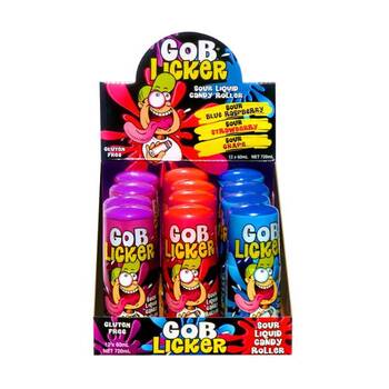 12PK Gob Licker Sour 60ml Fruit Flavour Lollies/Gummies - Assorted