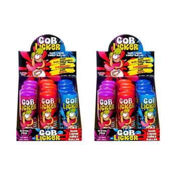 24PK Gob Licker Sour 60ml Fruit Flavour Lollies/Gummies - Assorted