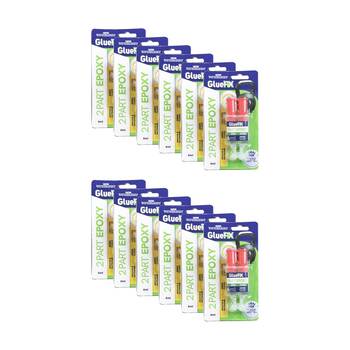 12x 2pc GlueFix Epoxy Syringe Clear Strong Bond Glue Tubes 6ml
