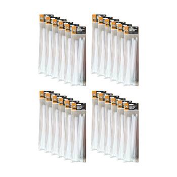 24x 10pc Tool Masters Heavy Duty Electrical Cable Ties 300 x 12mm Assorted