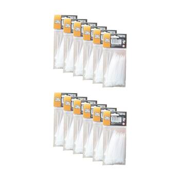 12x 100pc Tool Masters Heavy Duty Electrical Cable Ties 100m x 2.5mm Assorted