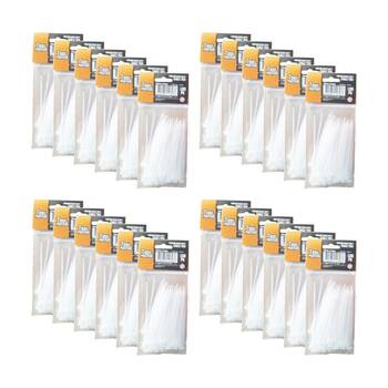 24x 100pc Tool Masters Heavy Duty Electrical Cable Ties 100m x 2.5mm Assorted