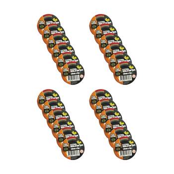 24x 6pc Tool Masters Electrical Adhesive Insulation Tape Rolls 18mm x 5m Black