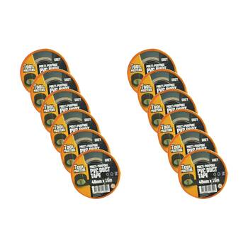 12PK Tool Masters PVC Multi-Purpose Weatherproof Duct Tape Roll 48mm x 15m Grey