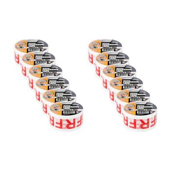 12PK Tool Masters Warning Fragile Printed Packaging Tape Roll 48mm x 30m