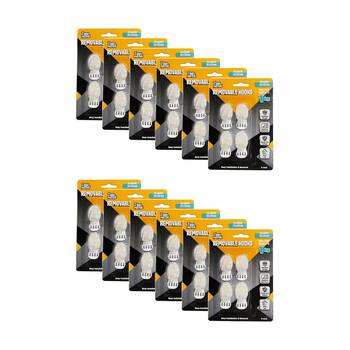 12x 4pc Tool Masters Removeable Oval Hooks Set Holds 1kg 33x23mm Clear