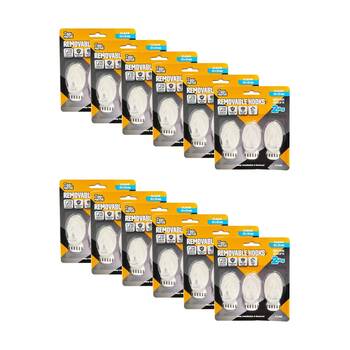 12x 3pc Tool Masters Removeable Oval Hooks Set Holds 2kg 53x33mm Clear