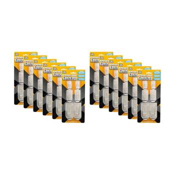 12x 6pc Tool Masters Removeable Rectangluar Hooks Set Multi Sizes Clear