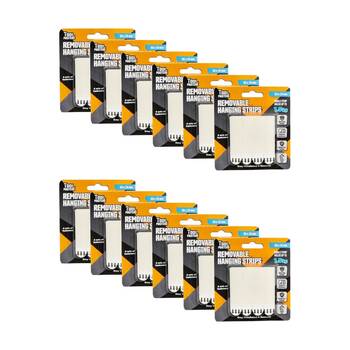 12x 4pc Tool Masters Removeable Hanging Strips Set Holds 1.5kg 55x16mm