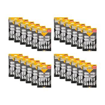 24x 14pc Tool Masters Utility Hooks Set Holds 5kg 40x20mm/30x15mm White