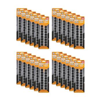 24x 16pc Tool Masters Hook & Loop Squares Peel And Stick Set 20x20mm Assorted