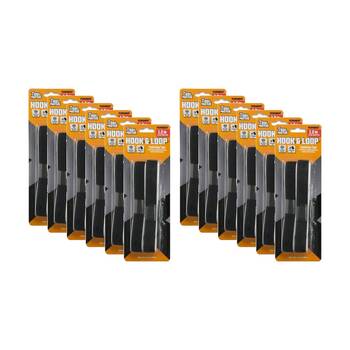 12PK Tool Masters Hook & Loop Reusable Strip Fastening Tape Set 19mmx1.2m Assrtd