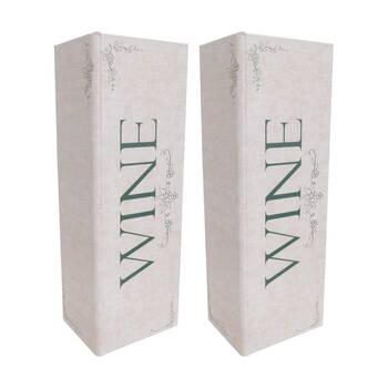 2PK LVD Decorative Timeless Wine Box Home & Living Decor 12.5x10x36cm