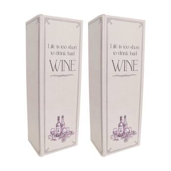 2PK LVD Decorative Bottled Up Map Wine Box Home & Living Decor 12.5x10x36cm