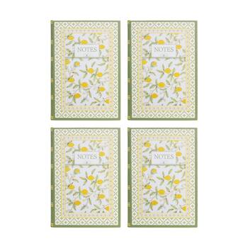4PK LVD Textured Cover Notebook Journal W/ Medium Lemons 21.5x15x2cm