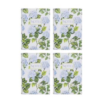 4PK LVD Textured Cover Notebook Journal W/ Medium Hydrangeas 21.5x15x2cm