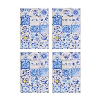 4PK LVD Textured Cover Notebook Journal W/ Medium Moroc 21.5x15x2cm